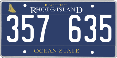 RI license plate 357635