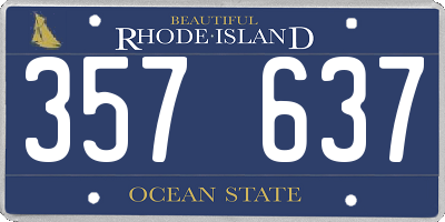 RI license plate 357637