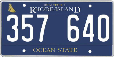RI license plate 357640
