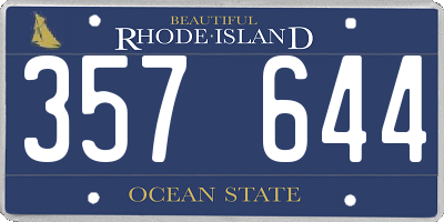 RI license plate 357644