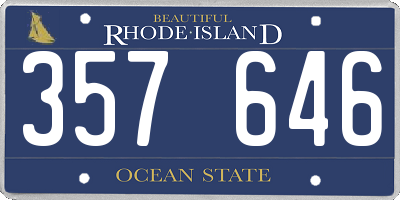 RI license plate 357646