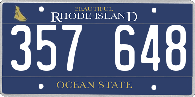 RI license plate 357648