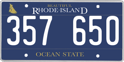 RI license plate 357650