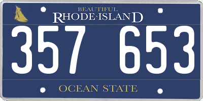 RI license plate 357653