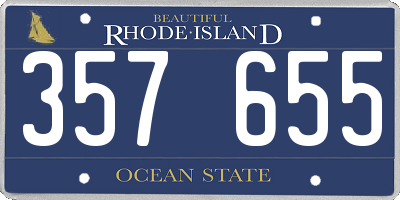 RI license plate 357655