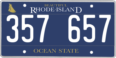 RI license plate 357657