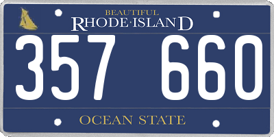 RI license plate 357660