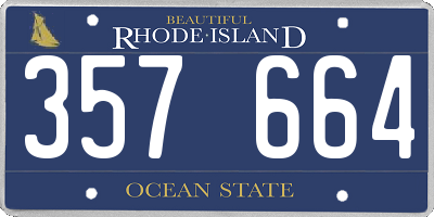 RI license plate 357664