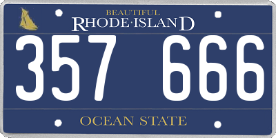 RI license plate 357666