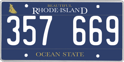 RI license plate 357669