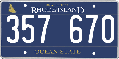 RI license plate 357670