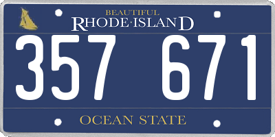 RI license plate 357671