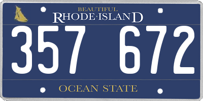 RI license plate 357672