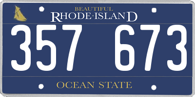 RI license plate 357673
