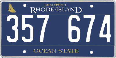 RI license plate 357674