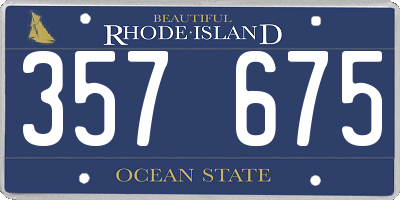 RI license plate 357675