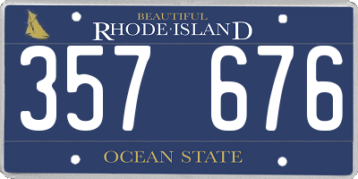 RI license plate 357676