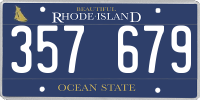 RI license plate 357679