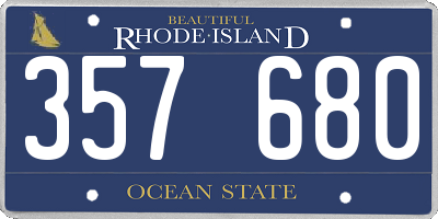RI license plate 357680
