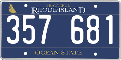 RI license plate 357681