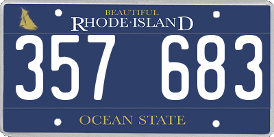 RI license plate 357683