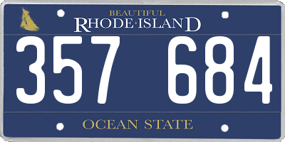 RI license plate 357684