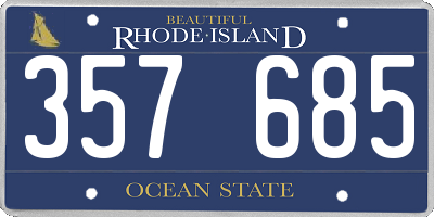 RI license plate 357685