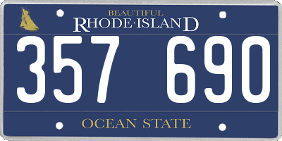 RI license plate 357690