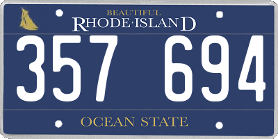 RI license plate 357694
