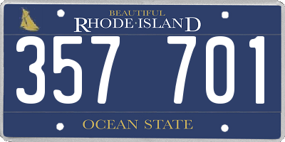 RI license plate 357701