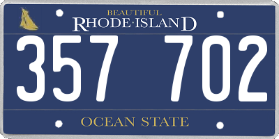RI license plate 357702