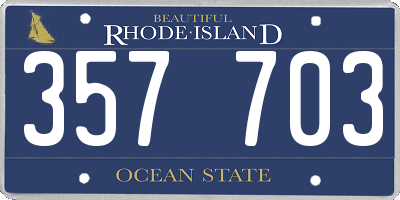 RI license plate 357703