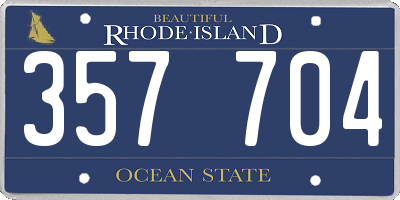 RI license plate 357704