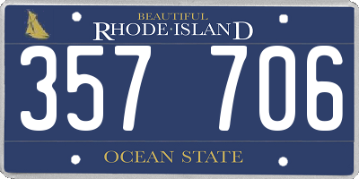 RI license plate 357706