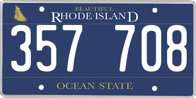 RI license plate 357708