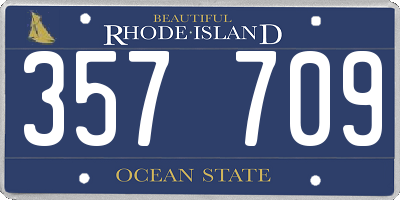 RI license plate 357709