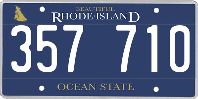 RI license plate 357710