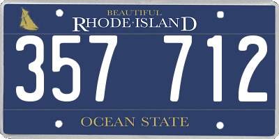 RI license plate 357712