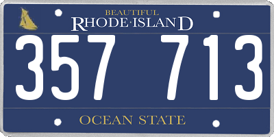 RI license plate 357713