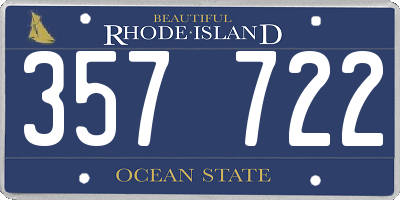 RI license plate 357722