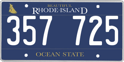 RI license plate 357725