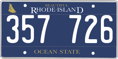 RI license plate 357726