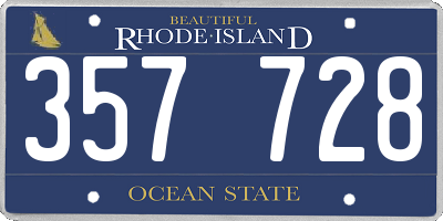 RI license plate 357728