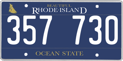 RI license plate 357730