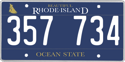 RI license plate 357734