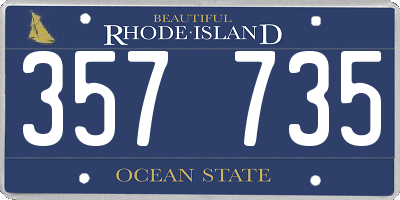 RI license plate 357735