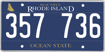 RI license plate 357736