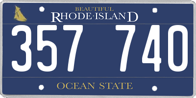 RI license plate 357740