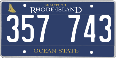 RI license plate 357743