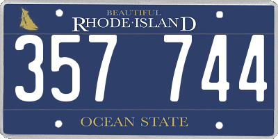 RI license plate 357744